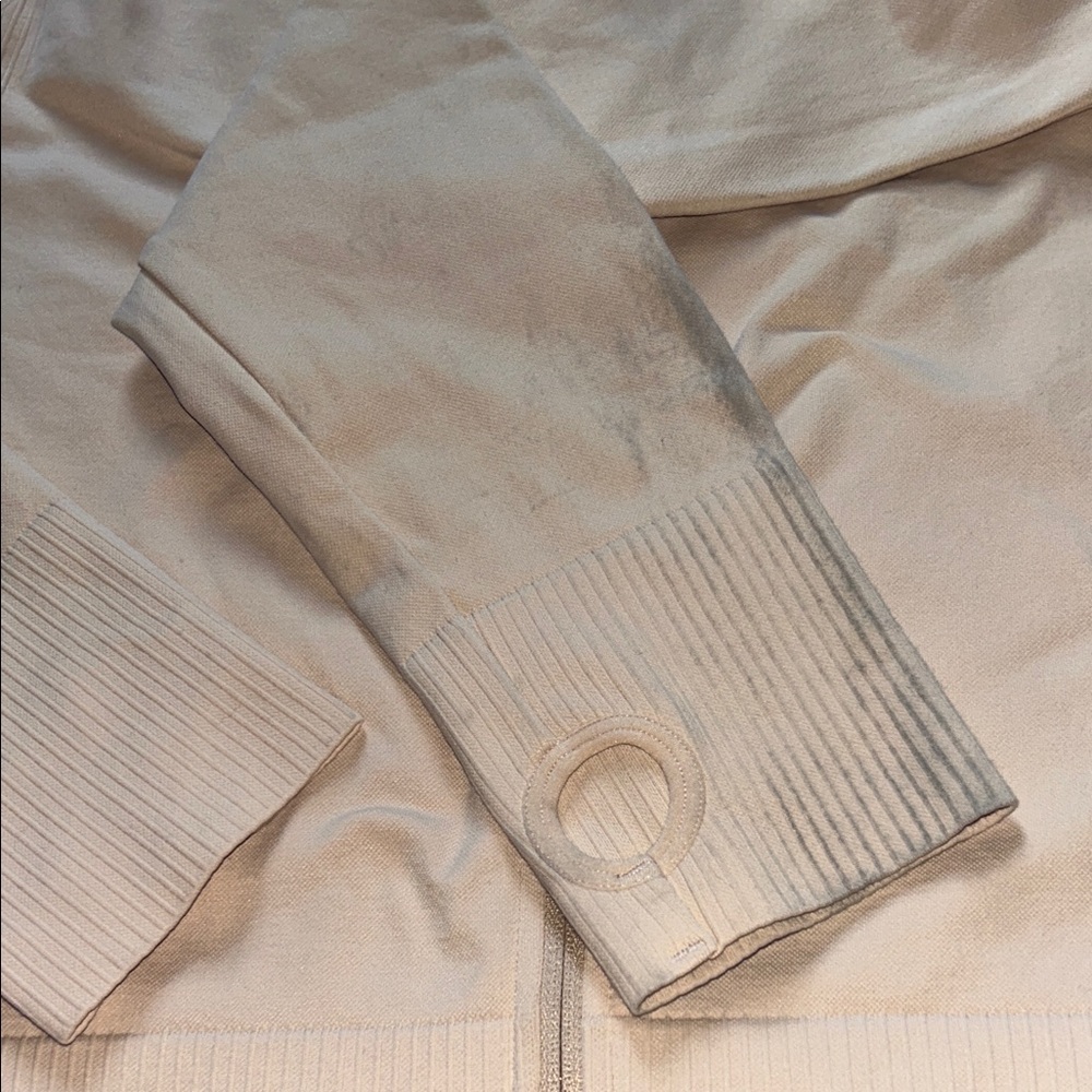 Women’s Beige/Nude Zip-Up Athletic Top - Picture 3 of 3